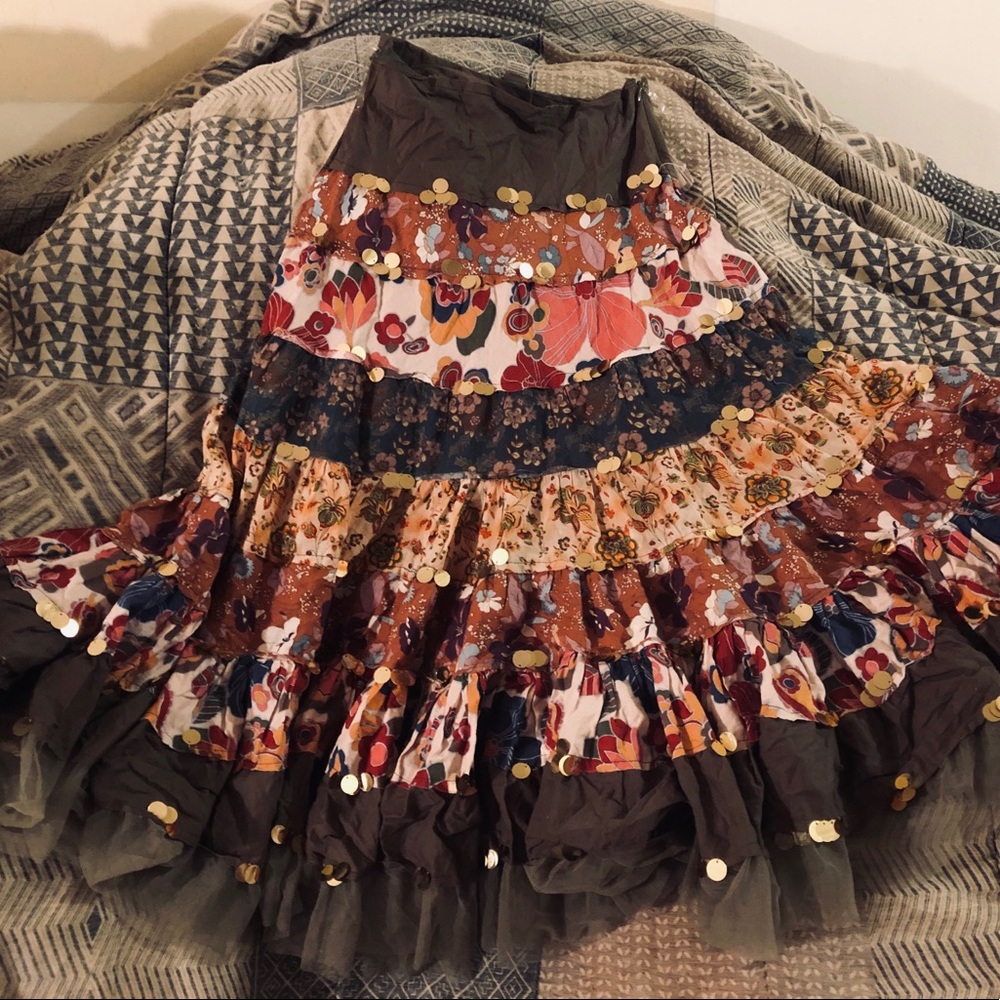 Long Multicolor Floor Length Skirt